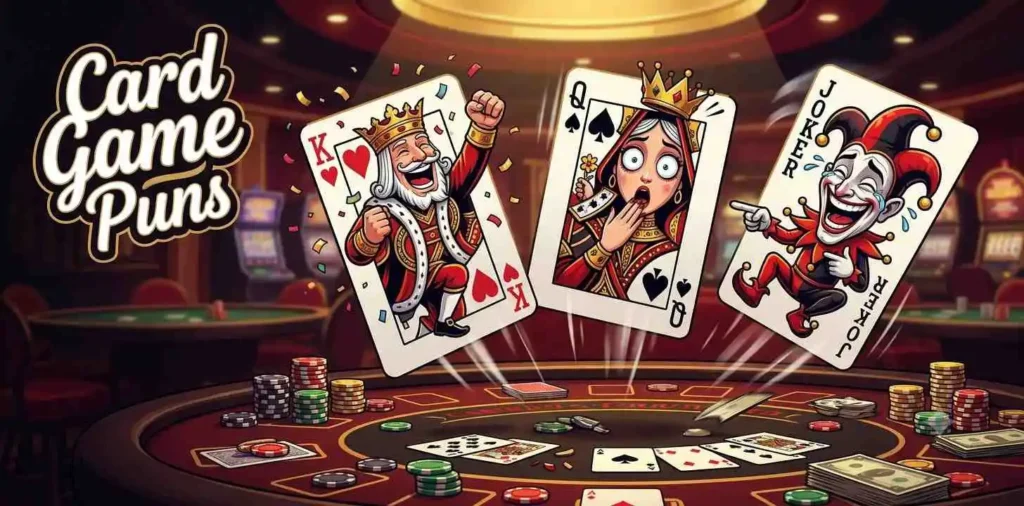Funny playing cards with expressive faces