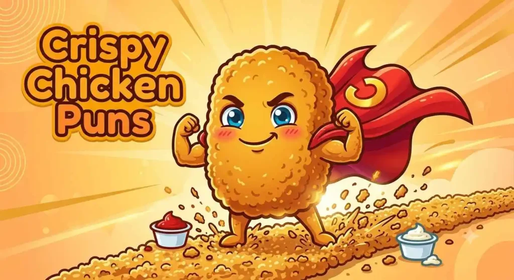 Crispy cartoon nugget crunching happily