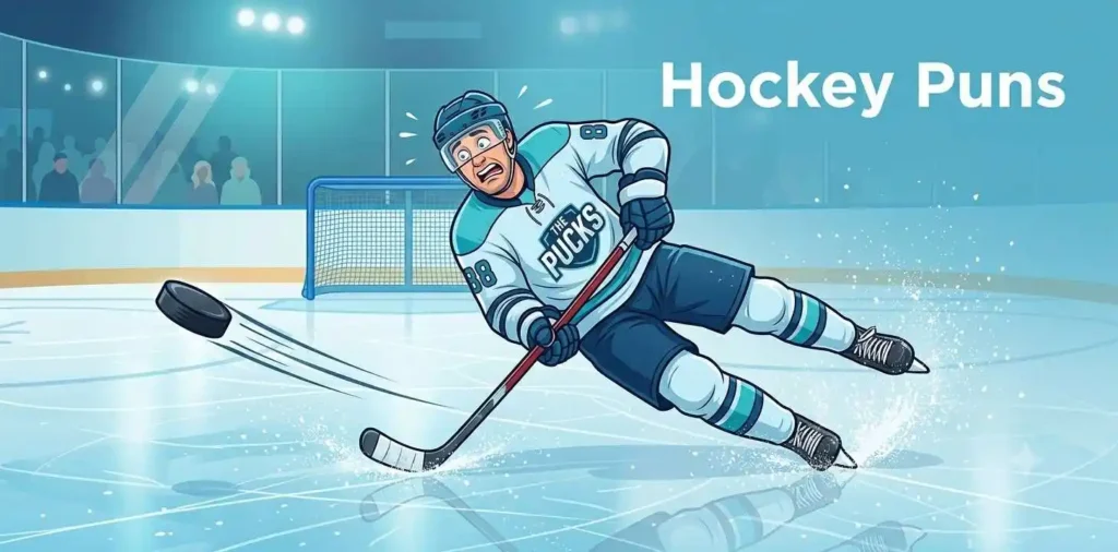Hockey player slipping on ice humor