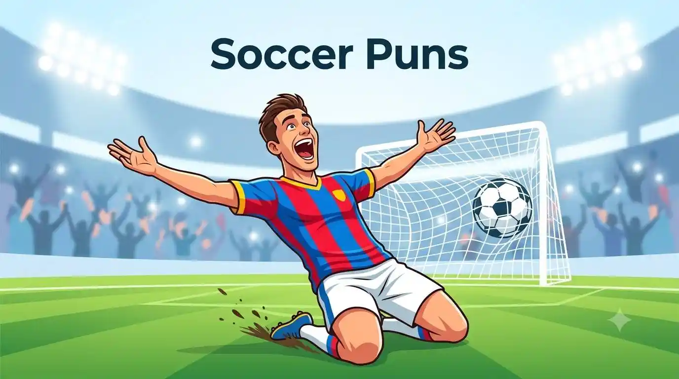Soccer player celebrating funny goal