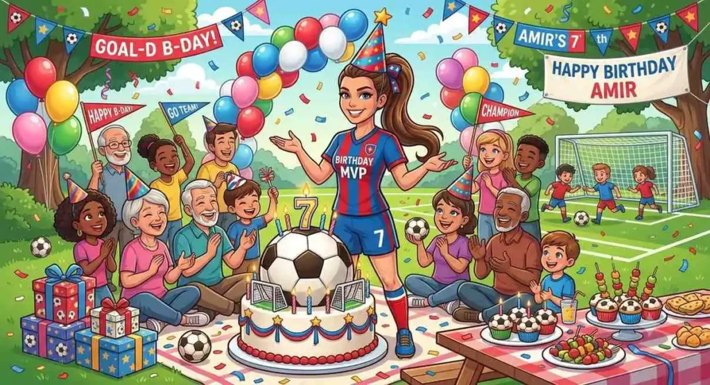 Soccer birthday party celebration
