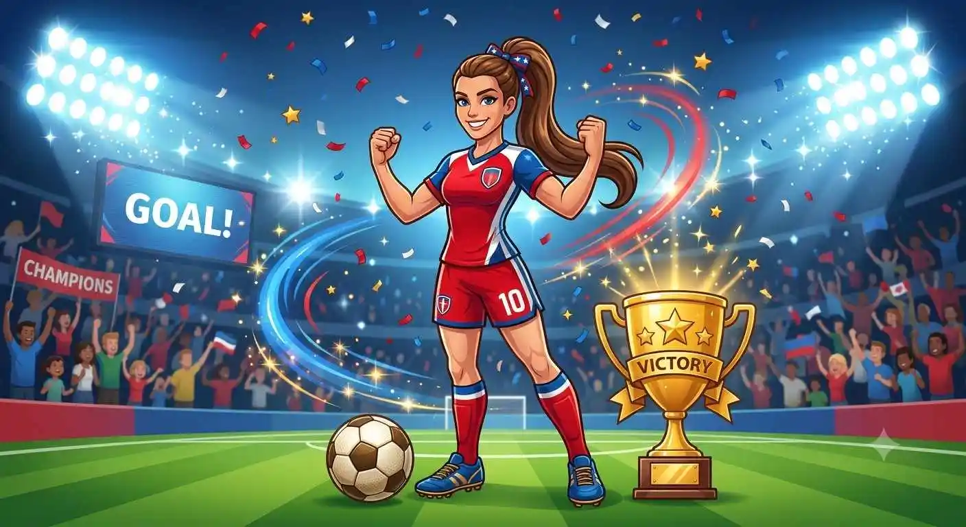 soccer star celebrating