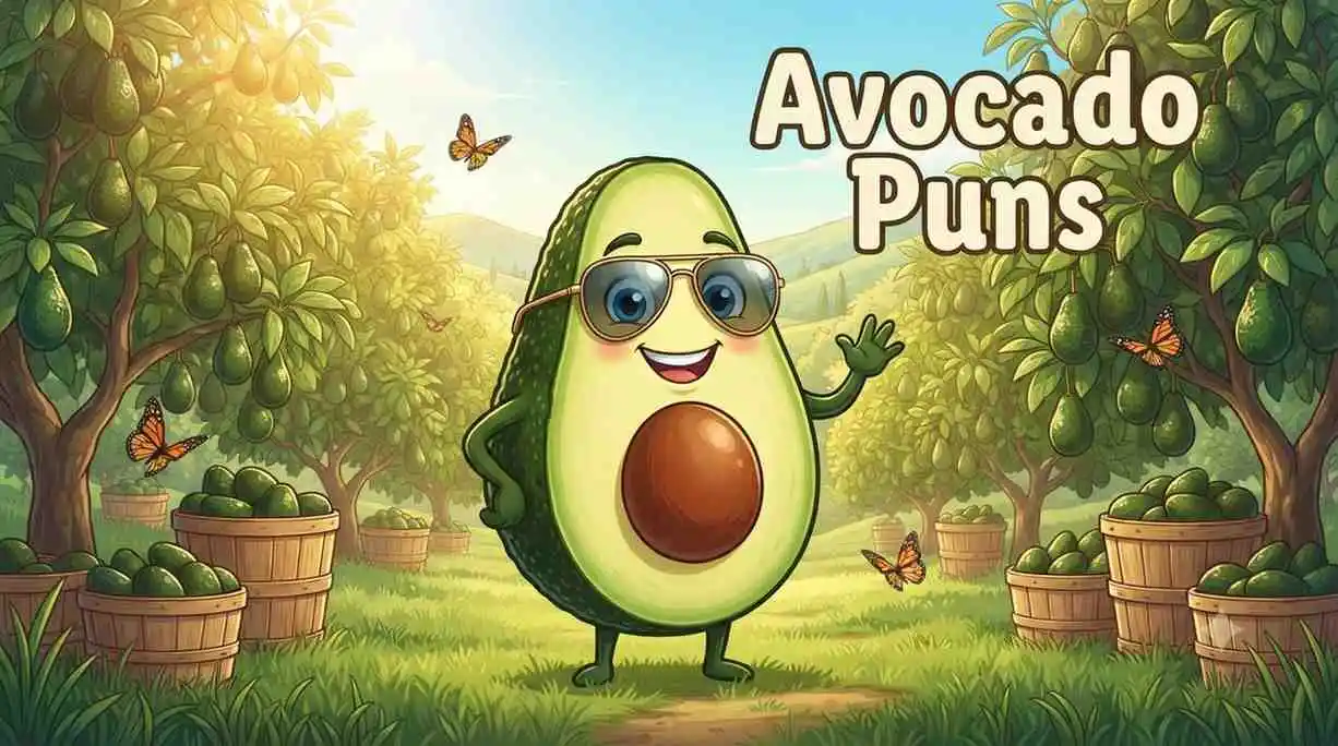 Cute smiling avocado mascot