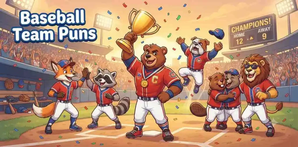 Baseball team celebrating