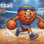 Basketball player dribbling