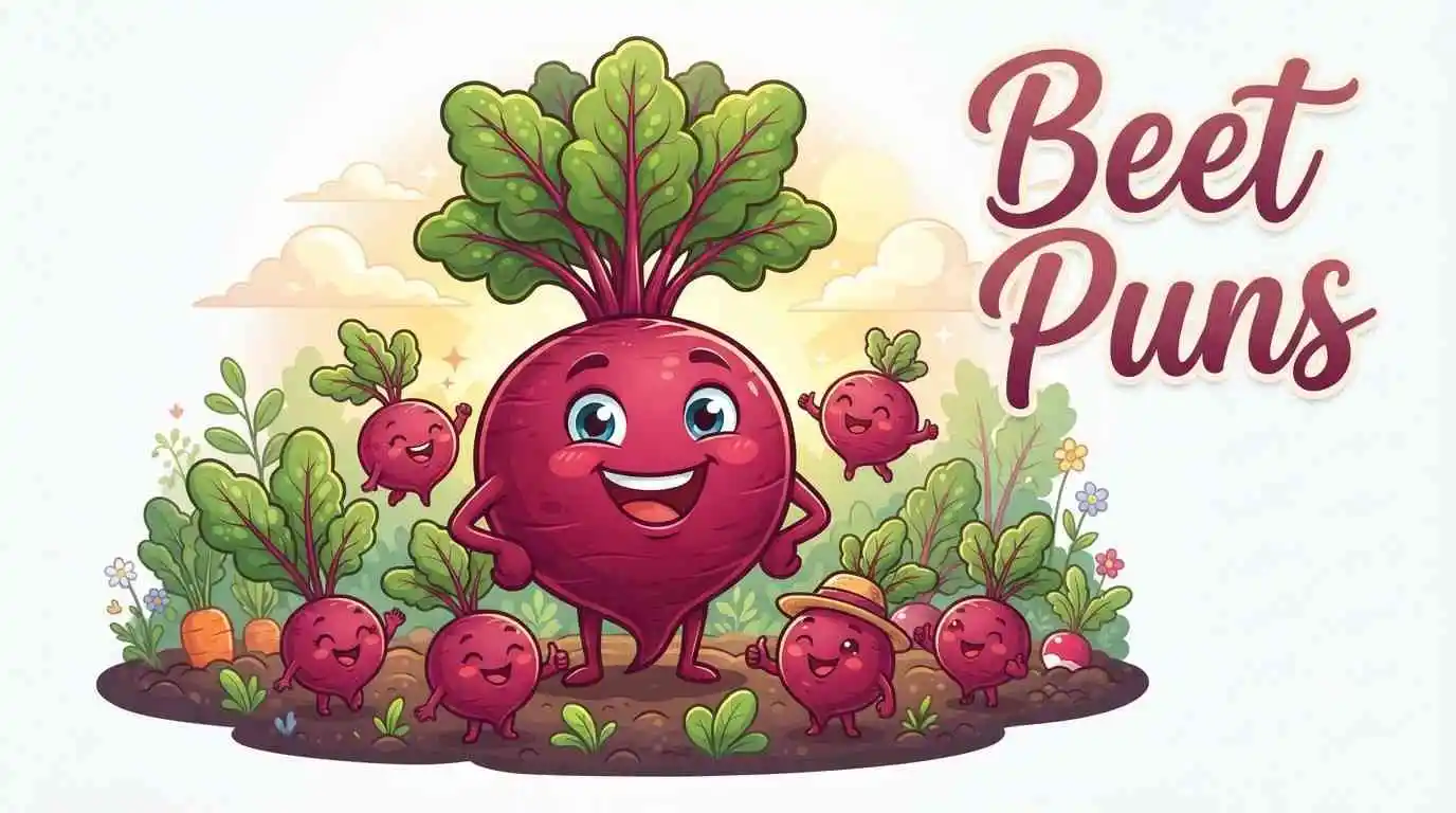 Cute smiling beet mascot