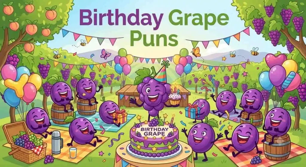 Birthday grape celebrating with cake