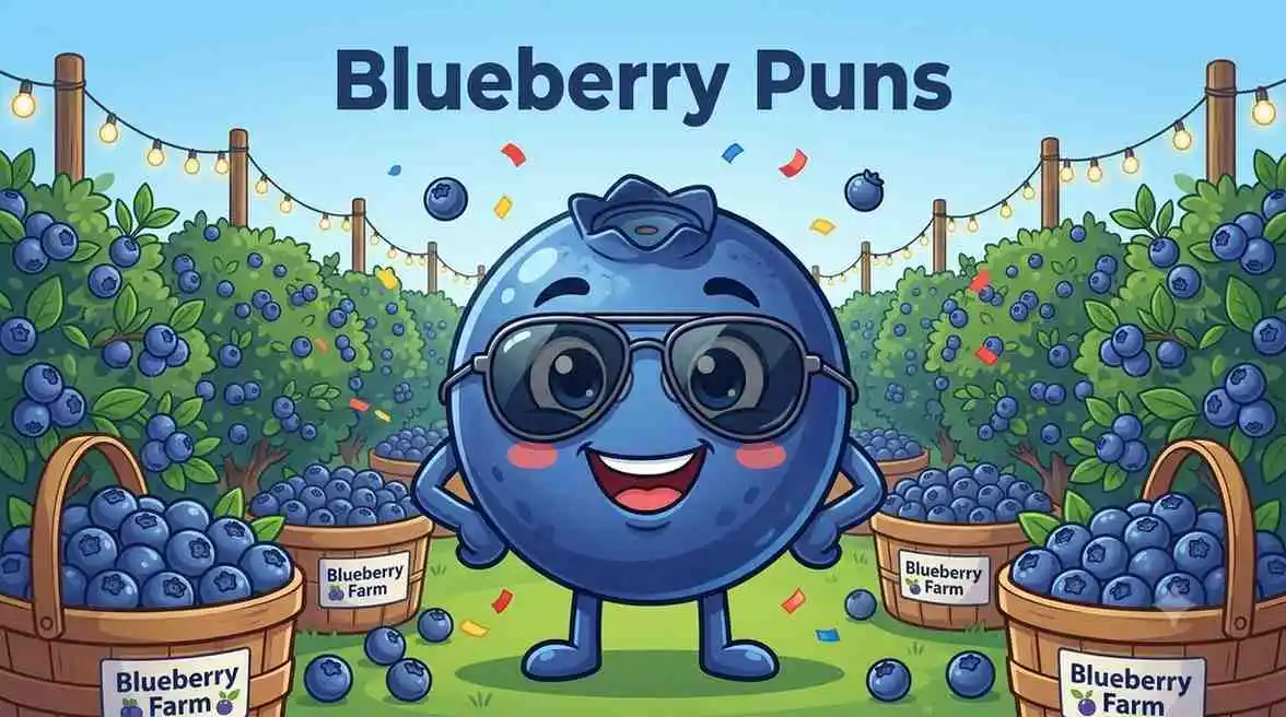Cute smiling blueberry mascot