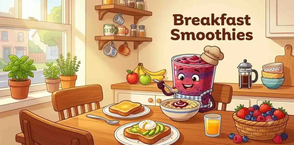 Breakfast smoothie morning scene
