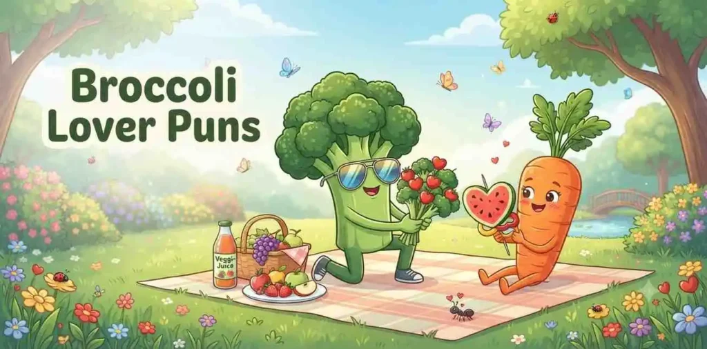 Cute broccoli sharing love