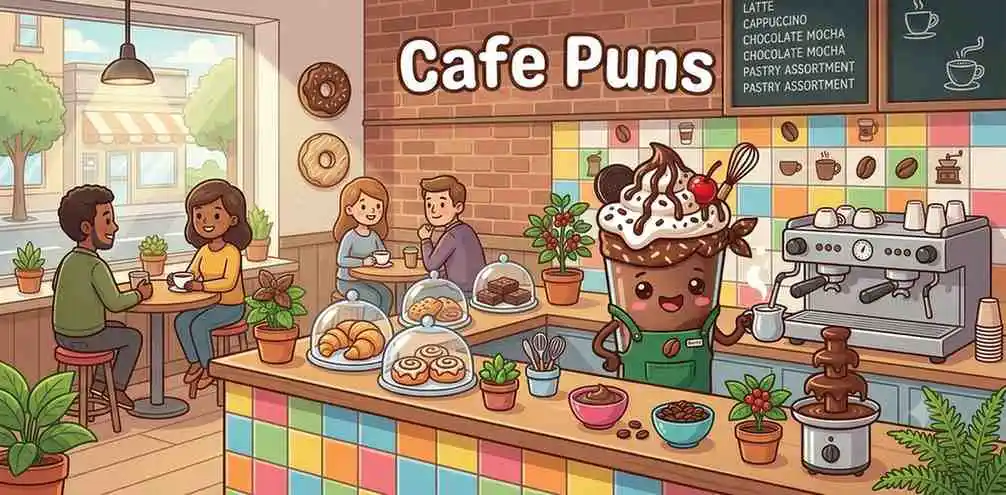Milkshake character in cafe