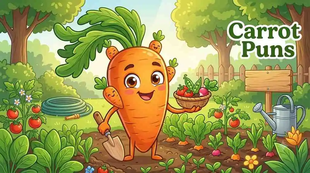 Funny carrot character smiling