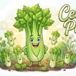 Cute smiling celery mascot