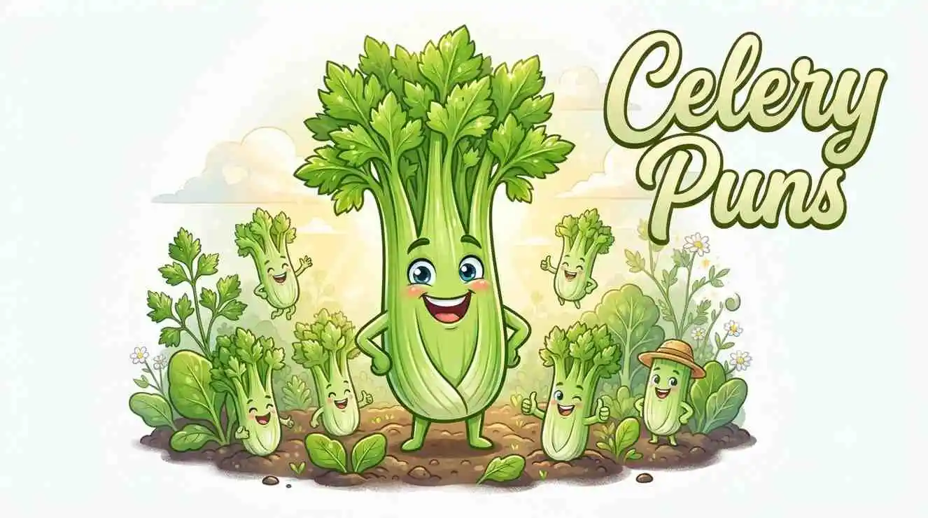 Cute smiling celery mascot
