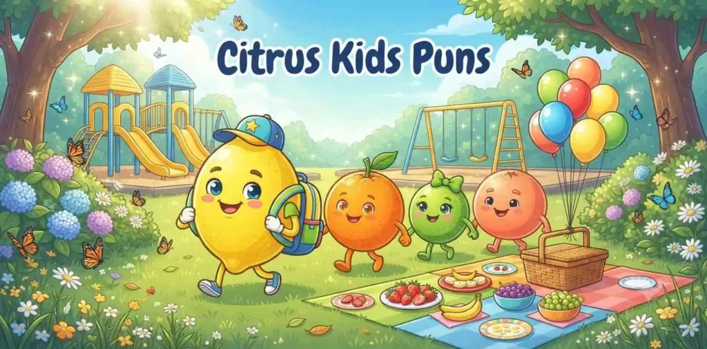 Kids enjoying citrus picnic