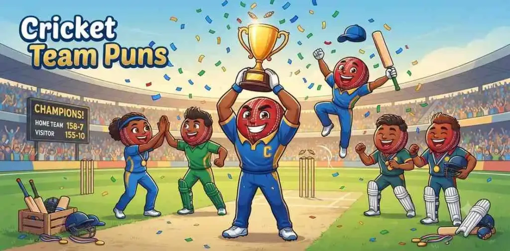 Cricket team celebrating