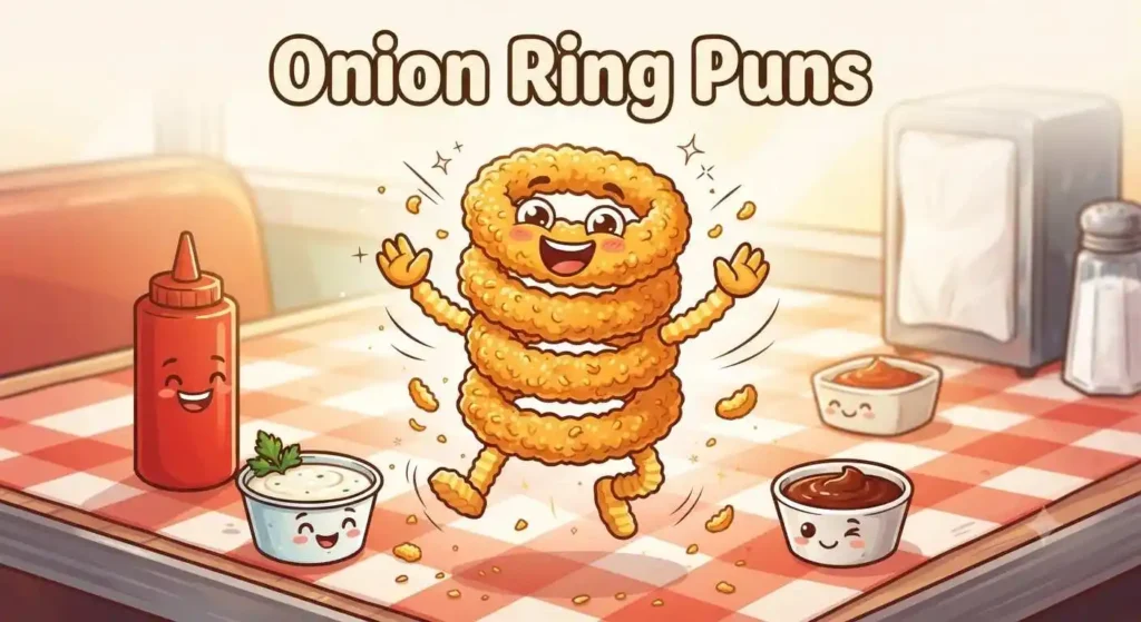funny onion ring character laughing