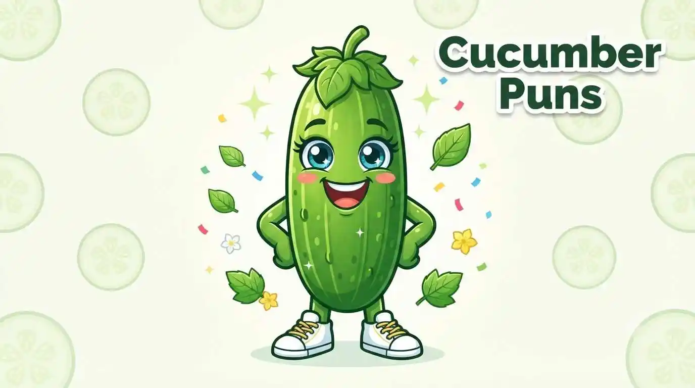 Cute smiling cucumber character