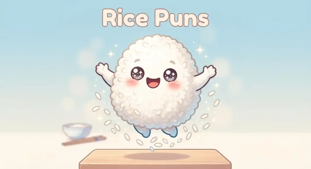 Smiling rice character cartoon