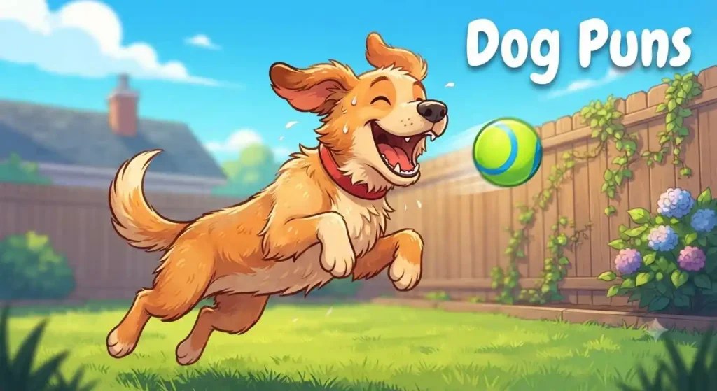 Happy dog playing with ball