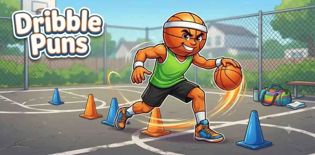 Funny basketball dribbling