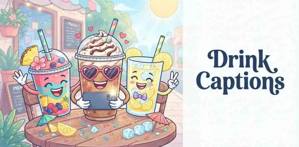 Cute cartoon drink selfie