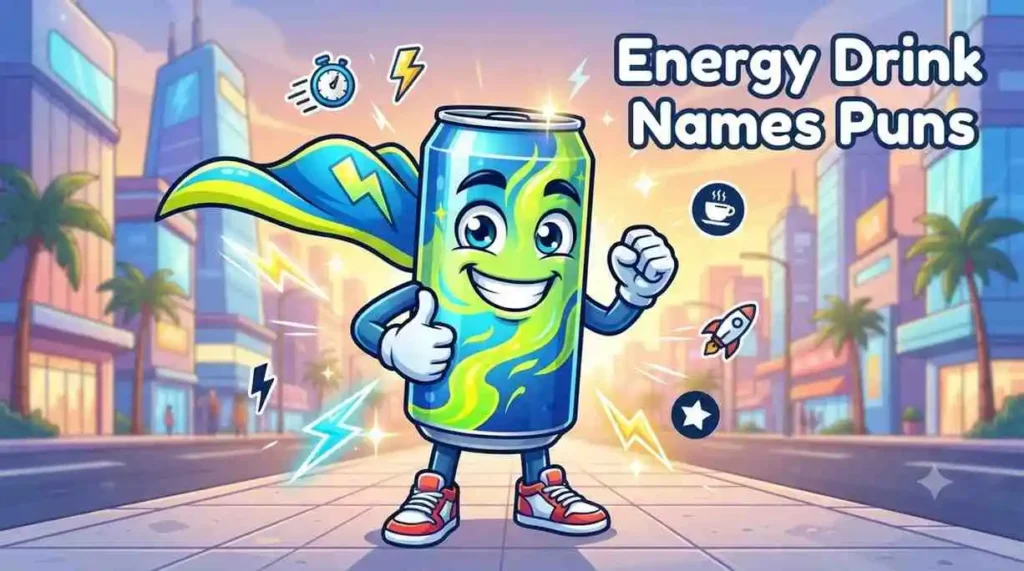 Funny energy drink character