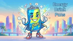Funny energy drink character