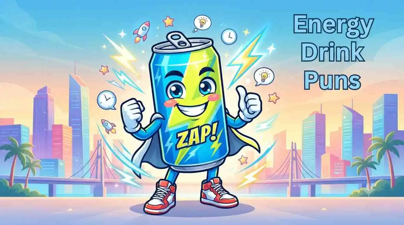 Funny energy drink character