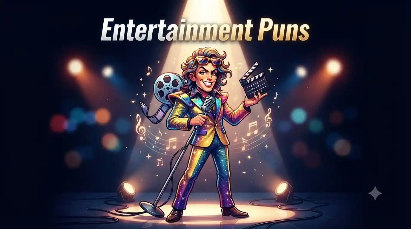 Funny performer under spotlight stage
