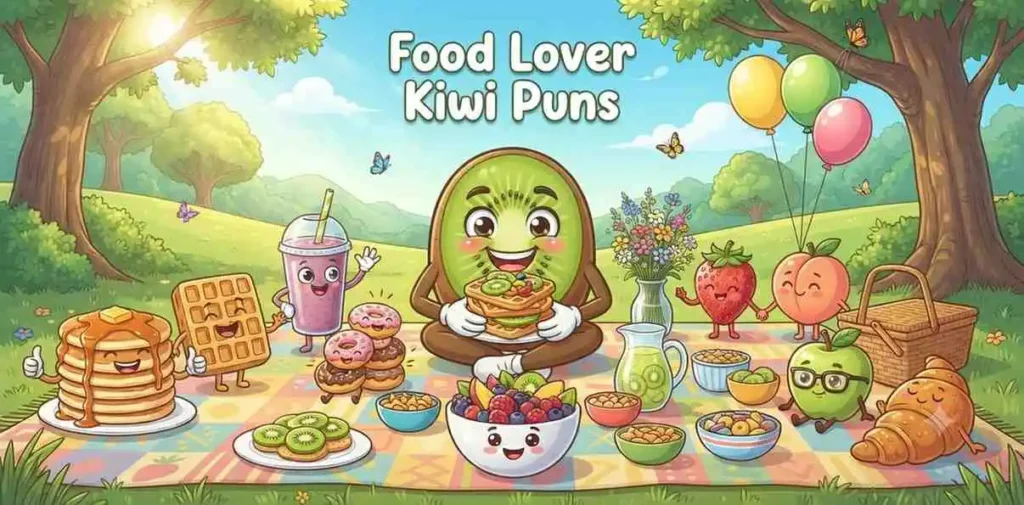 Happy kiwi foodie picnic
