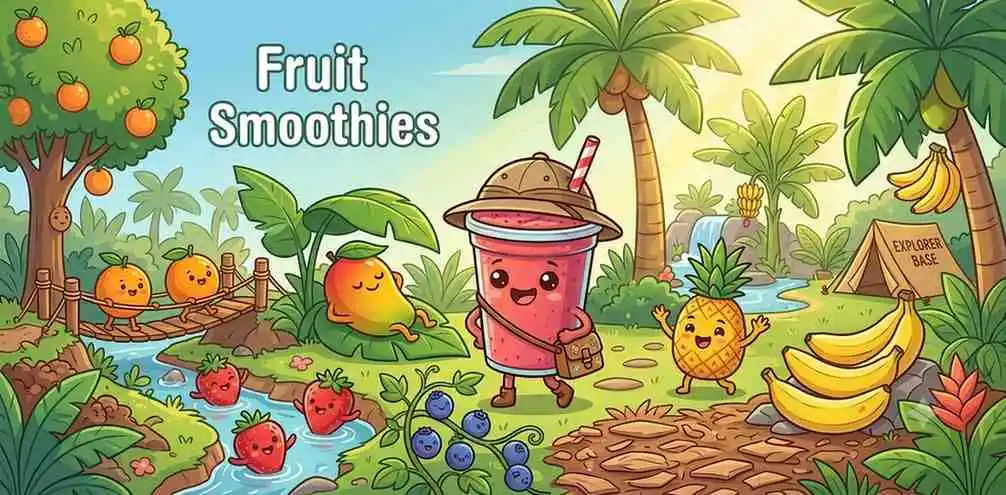Fruit smoothie with colorful fruits