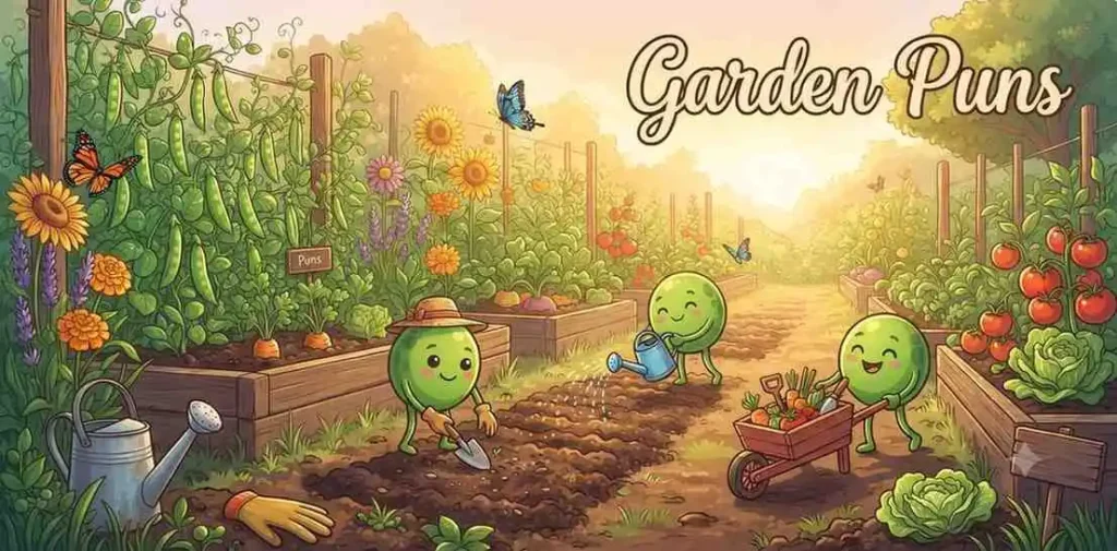 Happy peas in garden