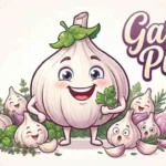 Cute smiling garlic mascot