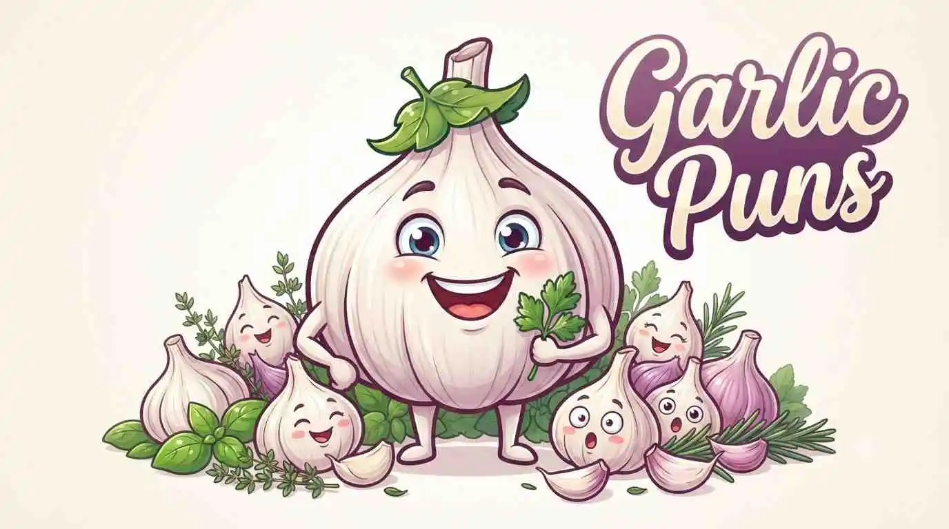 Cute smiling garlic mascot