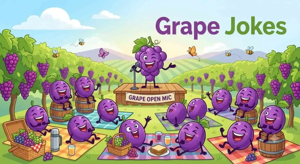 grapes making funny jokes