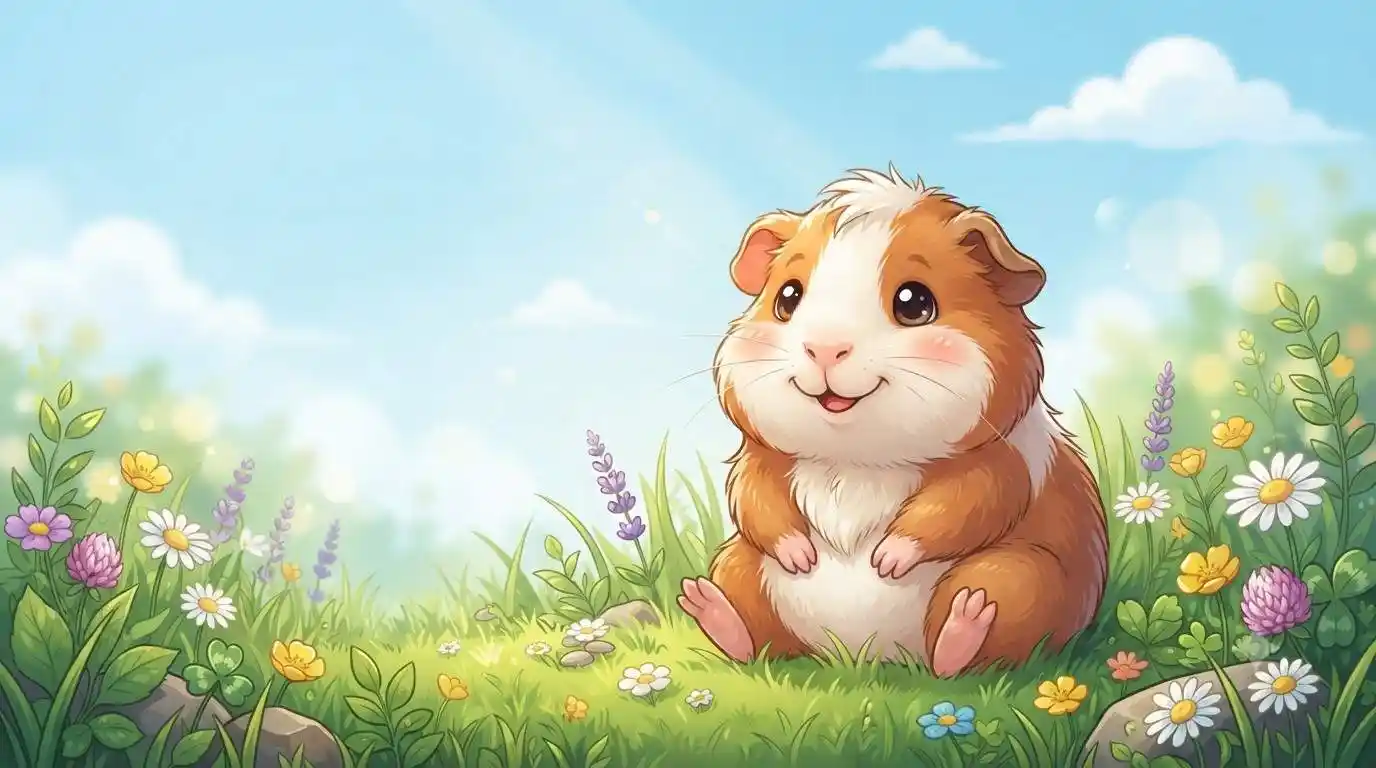 Happy guinea pig smiling