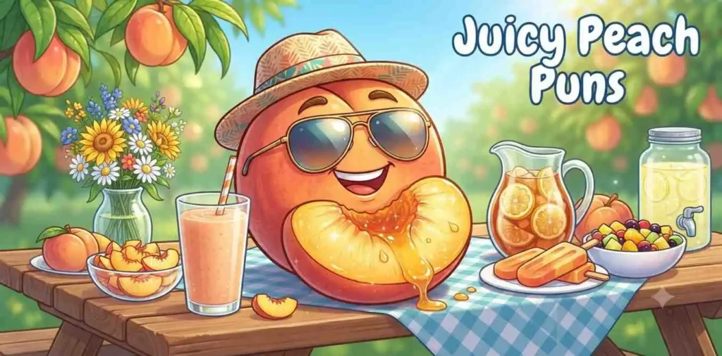 Juicy peach summer scene