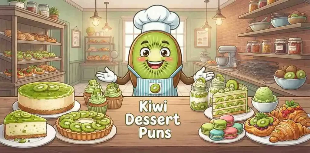 Funny kiwi dessert characters