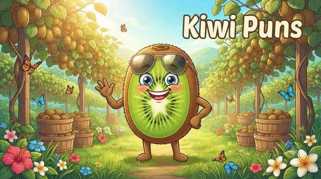 Cute smiling kiwi mascot