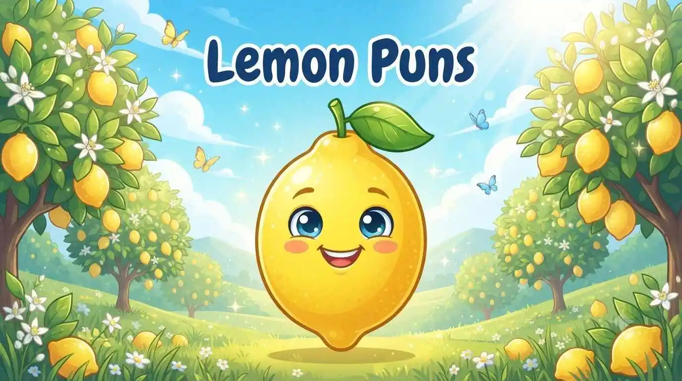 Happy lemon with green leaf