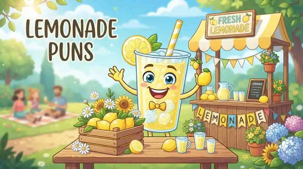Funny lemonade smiling