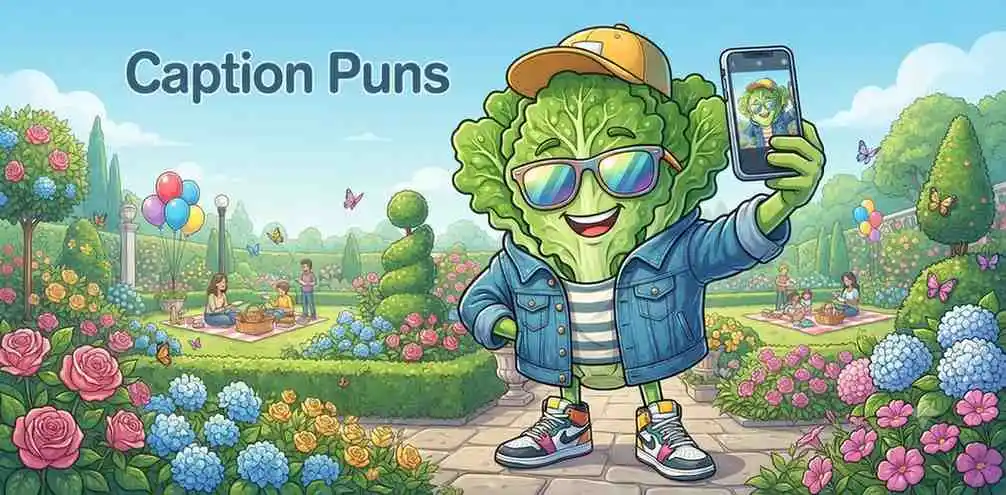 Stylish lettuce taking selfie