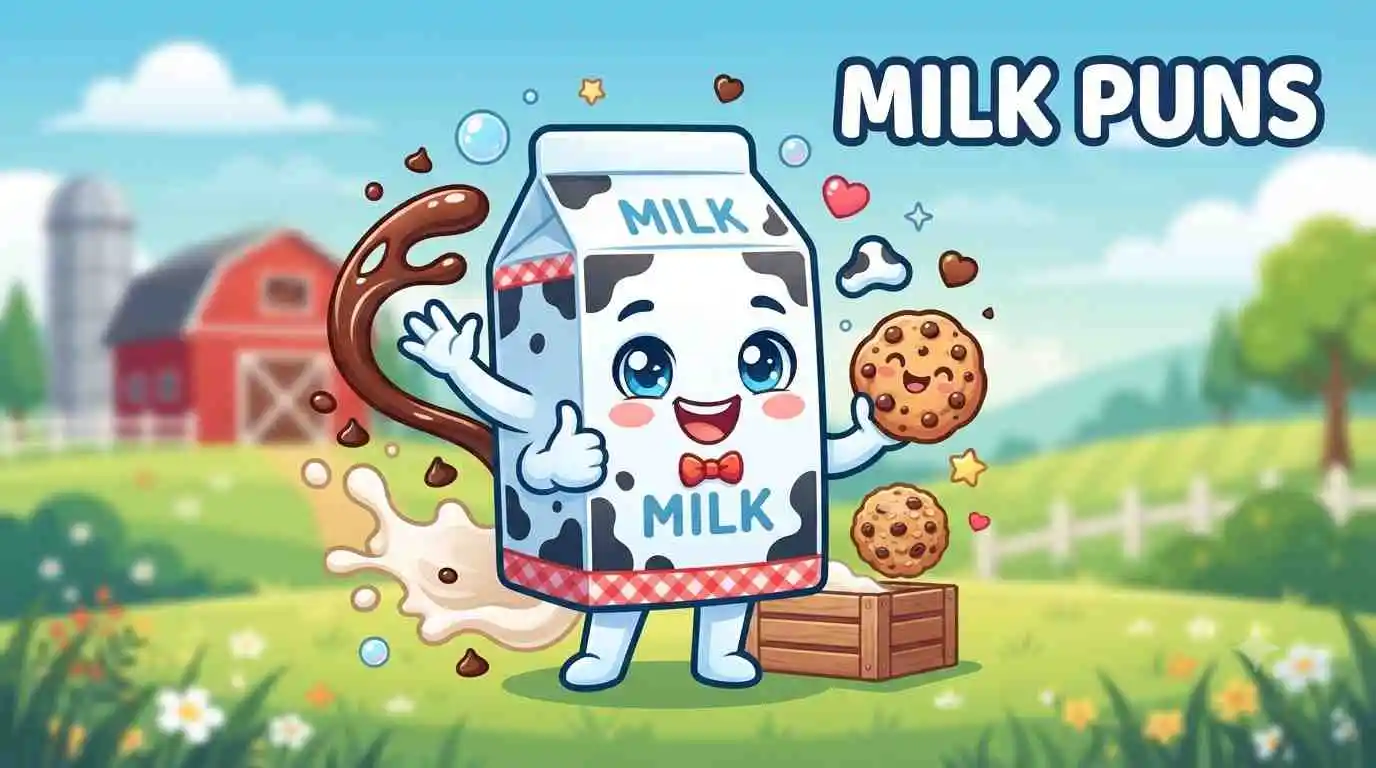 Cute milk smiling