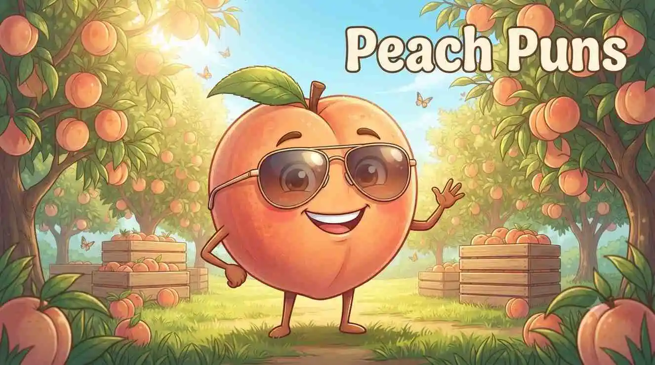 Cute smiling peach mascot
