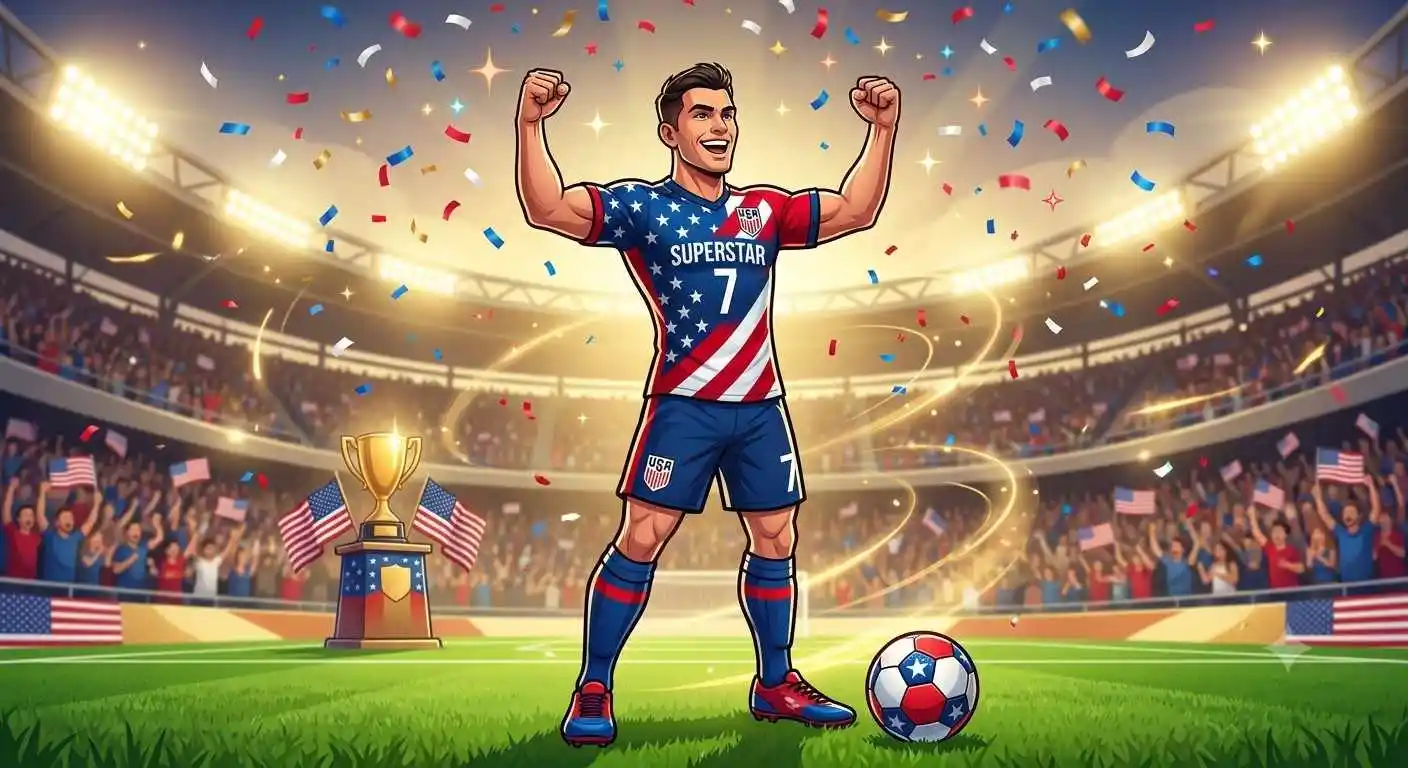 soccer star celebrating