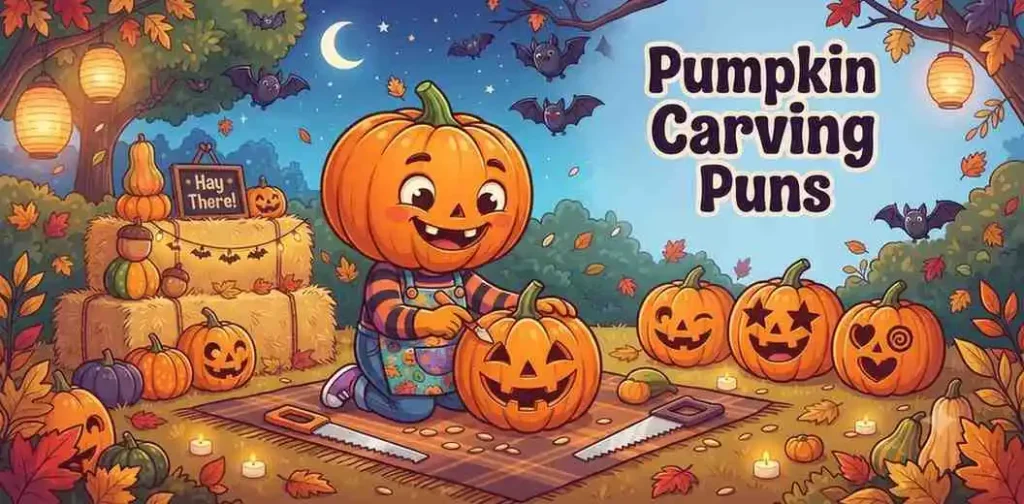 Pumpkin carving Halloween fun