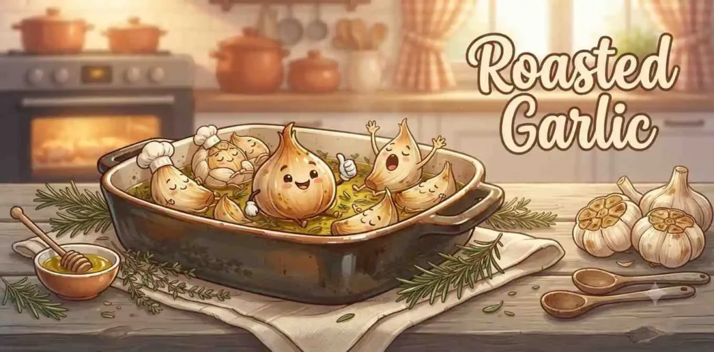 Funny roasted garlic cloves