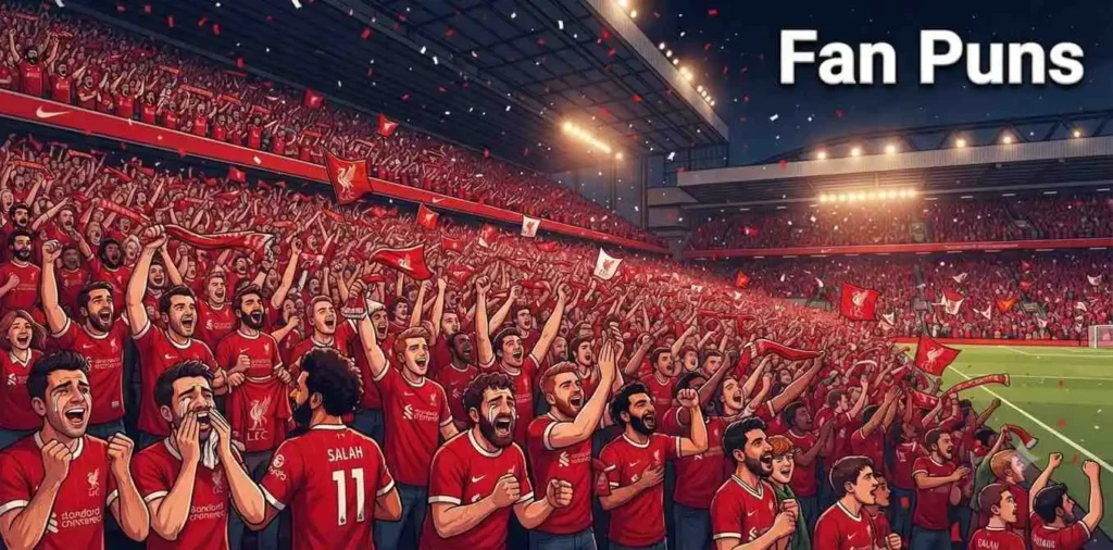 Fans cheering red football crowd