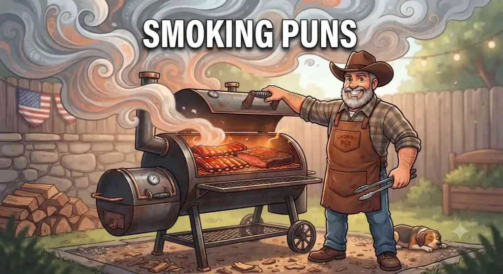 pitmaster grilling with smoke